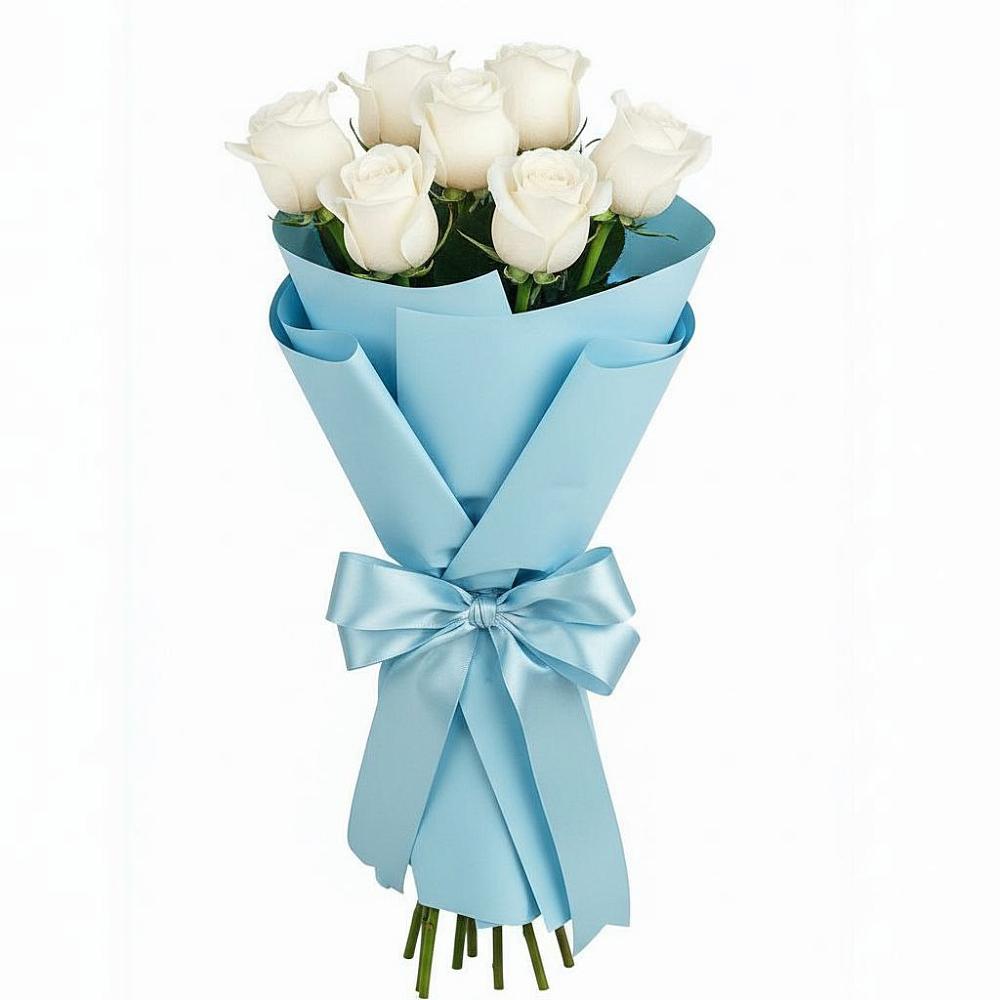 Букет 7 белых роз Проуд в Мищенском