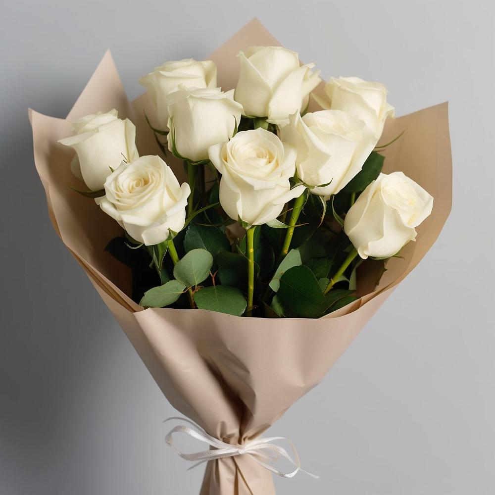 Букет 9 Белых роз Эдлесс Лав в Мищенском