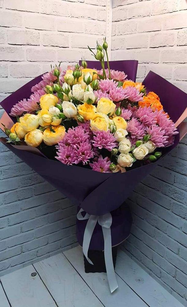 Букет цветов из: Хризантемы и Розы в Мищенском