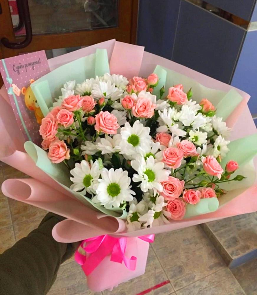 Букет цветов из: Розы и Хризантемы в Мищенском