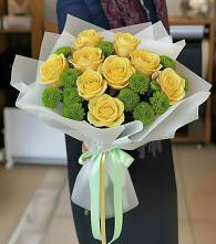 Букет цветов из:  Хризантемы и Розы в Мищенском