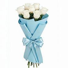 Букет 7 белых роз Проуд в Мищенском