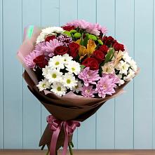 Букет цветов из:  Розы, Хризантемы и Альстромерии #REPLACE_PRED# Мищенском