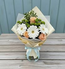 Букет цветов из:  Герберы, Розы и Хризантемы в Мищенском