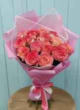 Букет 15 Розовых роз Равель в Мищенском